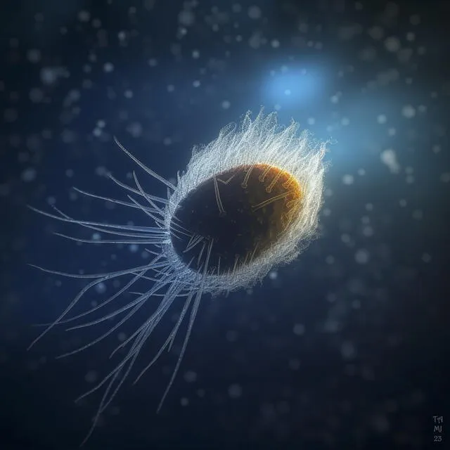  Se estima que la biota de protosterol habría sido más grande que las bacterias. Imagen: ANU   