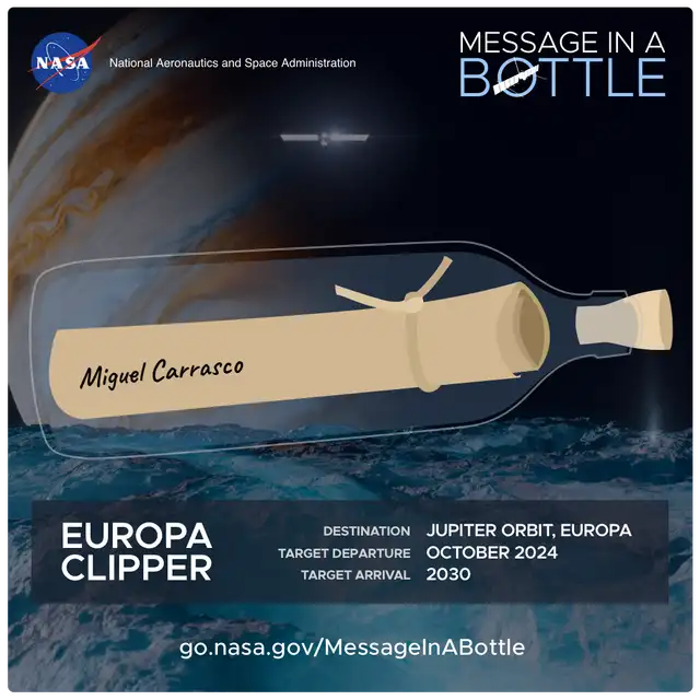  Boleto digital para la misión Europa Clipper. Foto: NASA   