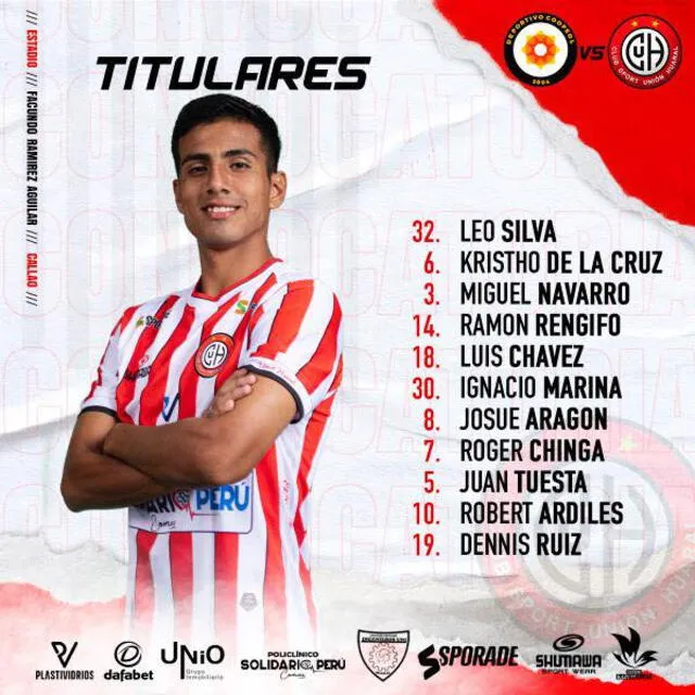 Once inicial del Pelícano. Foto: Club Sport Unión Huaral    