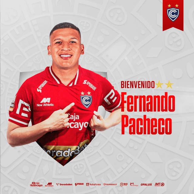  Cienciano anunció a Fernando Pacheco como nuevo jugador. Foto: Twitter.   