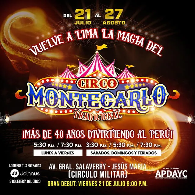  El Circo Montecarlo regresa a Lima para la temporada de julio. Foto: Facebook/CircoMonteCarlo<br><br>    
