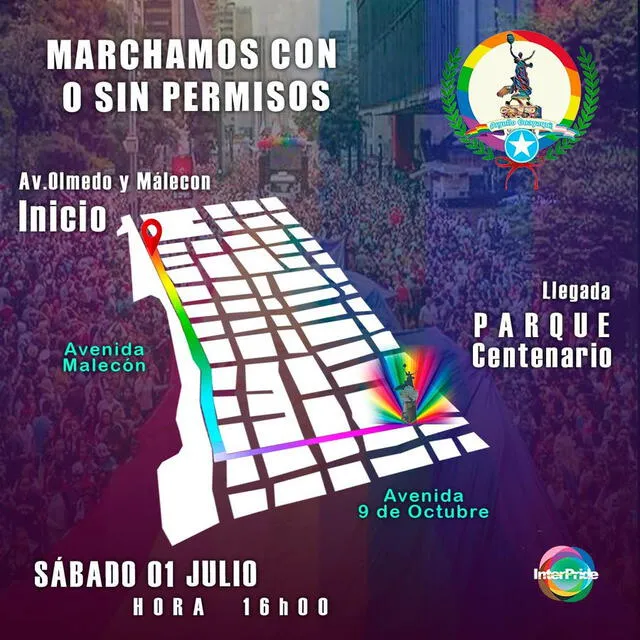 Ruta marcha del Orgullo 2023 Guayaquil