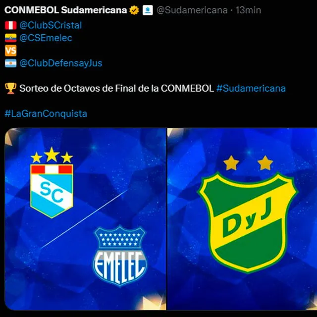 El eventual rival de Cristal en caso supere los playoffs: Defensa y Justicia de Argentina. Foto: Twitter.   