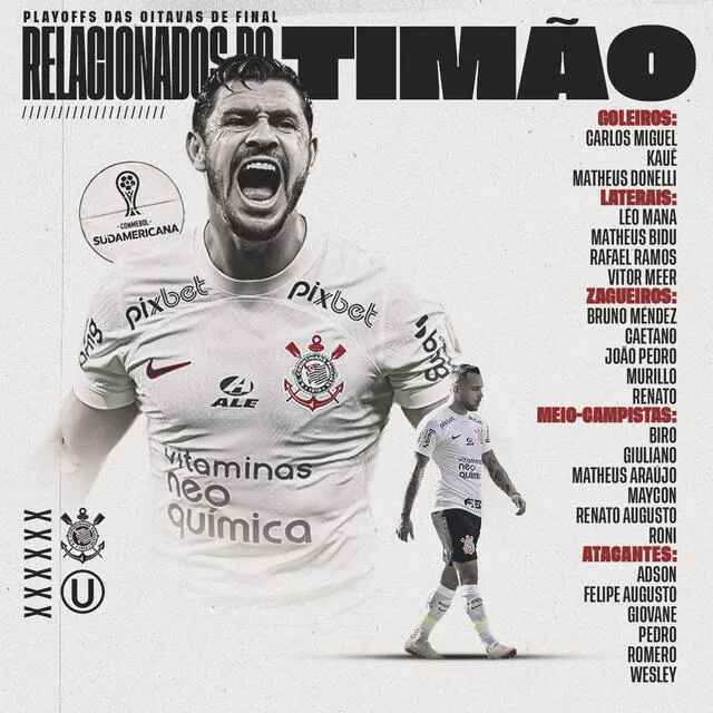 Lista de convocados del Timao. Foto: Corinthians   