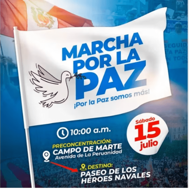 Afiche de 'Marcha por la paz". Foto: Alejandro Muñante/Twitter 