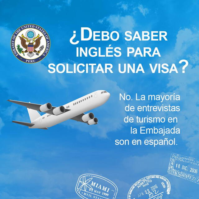  No es necesario saber inglés para tramitar la visa de turismo a Estados Unidos. Foto: Facebook/Embajada de Estados Unidos en Perú   