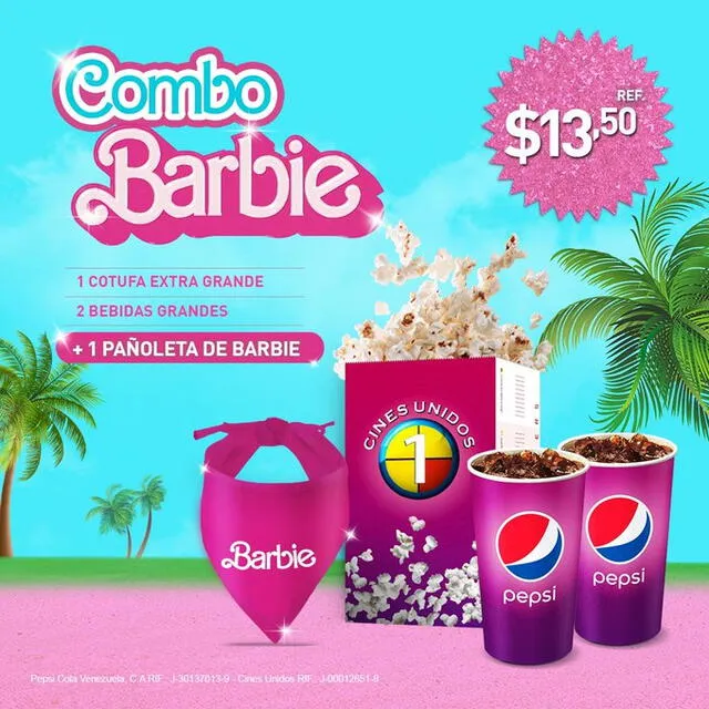 Combo de Barbie Cines Unidos Venezuela