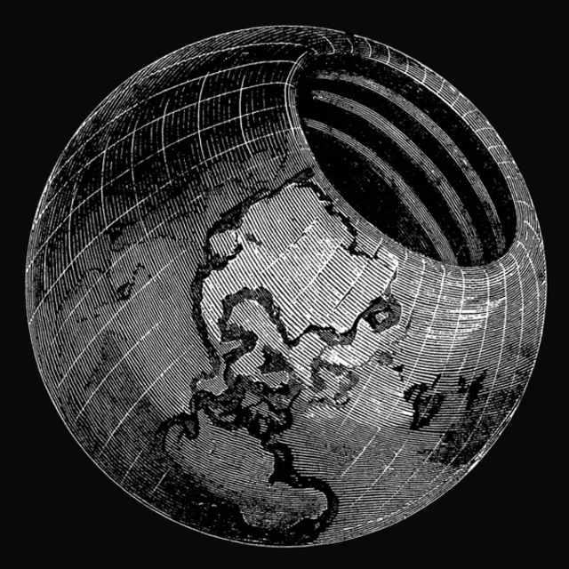  Ilustración de la Tierra hueca en un libro de John Cleves Symmes, otro de los difusores de esta teoría. Foto: Wikimedia Common   