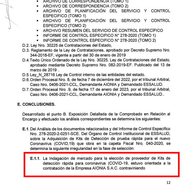  Informe contable de elecciones de proveedores de EsSalud. Fuente: La República 