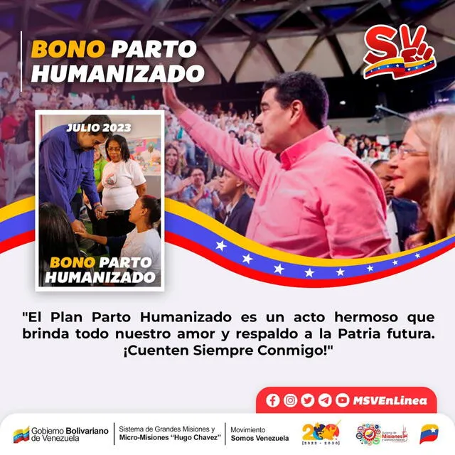 Bono Julio 2023 | Bono Patria | Canal Patria Digital | Bono Cultores Populares | Bono Parto Humanizado | Premio a Tuiteros | Venezuela