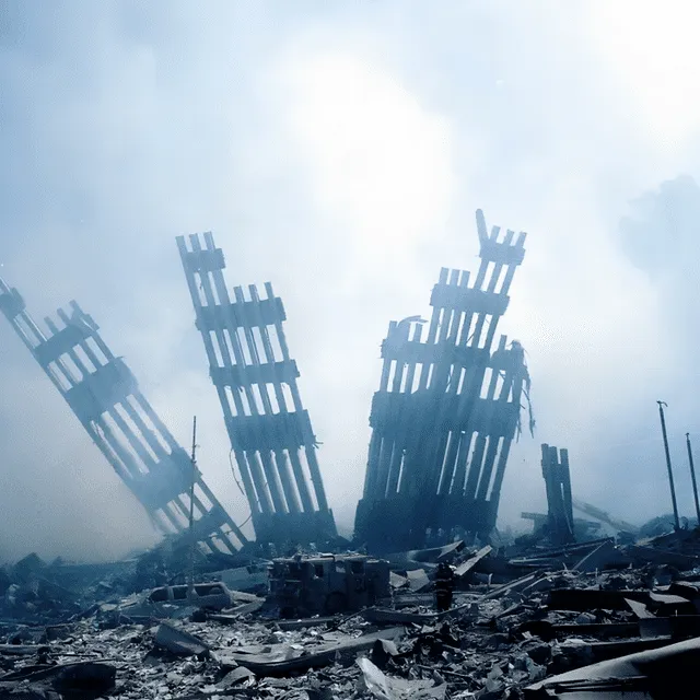  Un día después del atentado de las Torres Gemelas. Foto: France24<br>    