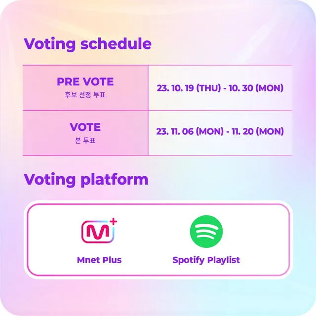  Fechas oficiales de las votaciones para los MAMA 2023. Foto: MAMA Awards.   