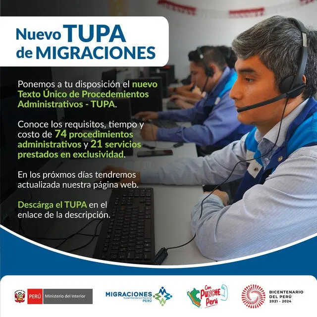 Nuevo TUPA mira AQUÍ el costo de los trámites migratorios para