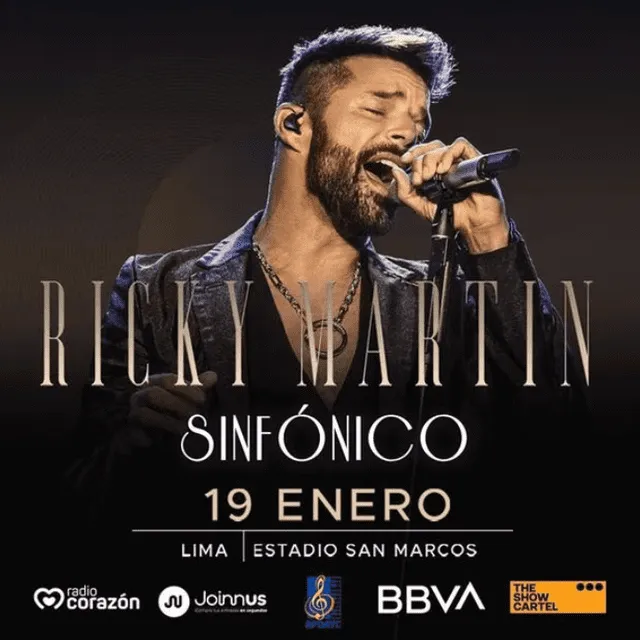 Ricky Martin presentará sus mejores éxitos musicales a sus fans peruanos. Foto: Difusión   