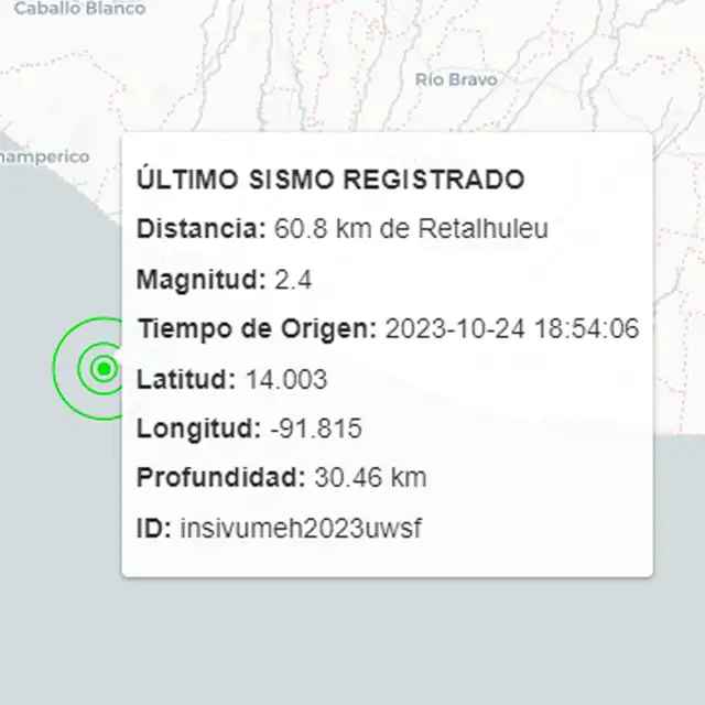 Último temblor hoy en Guatemala. Foto: INSIVUMEH Último temblor hoy en Guatemala. Foto: INSIVUMEH