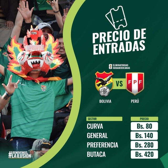 Entradas para el partido Bolivia vs. Perú. Foto: FBF   