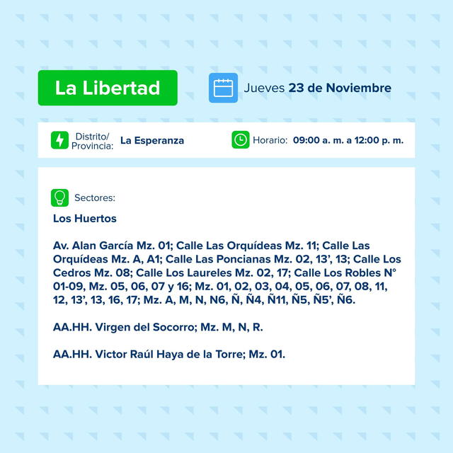 Corte de luz en La Libertad