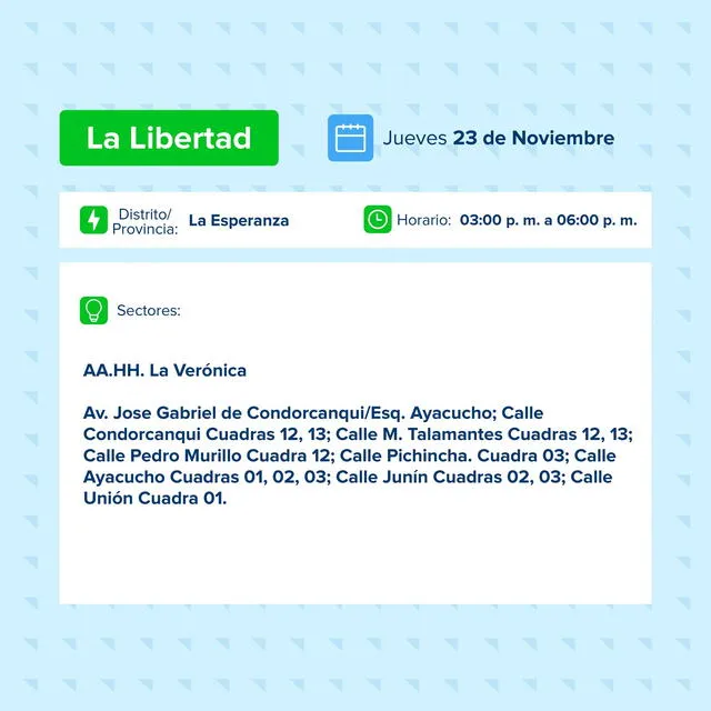 Corte de luz en La Libertad  