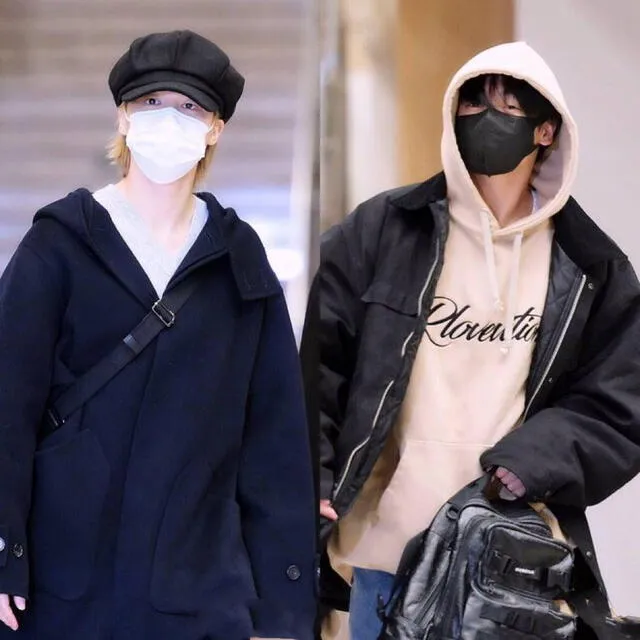  Jimin y Jungkook en el aeropuerto de Gimpo rumbo a Japón. Foto: fandom ARMY en 'X'   