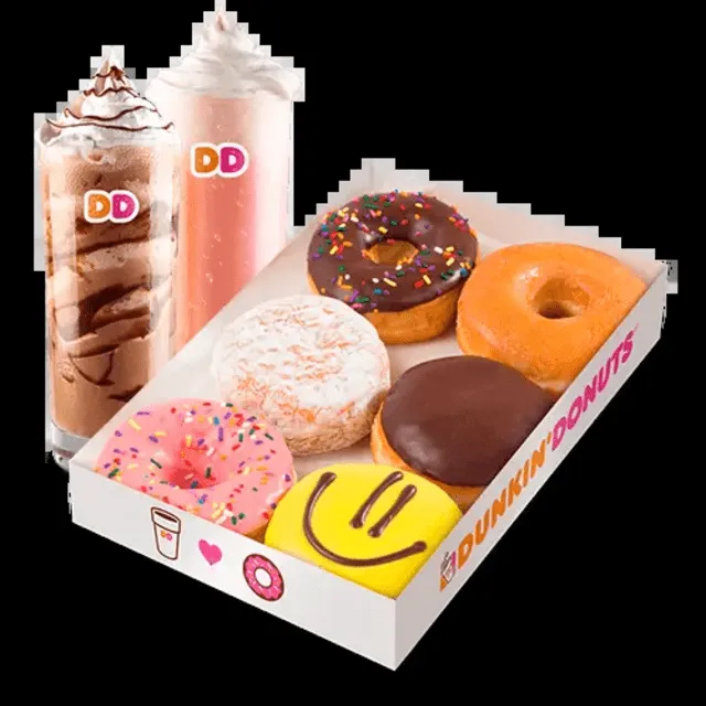  La promoción de 6 donuts clásicas y 2 frozen dunkinlatte de Dunkin' Donuts. Foto: Dunkin' Donuts   