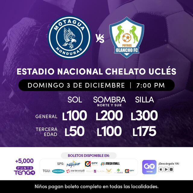 Precio de la entradas para el Motagua vs. Olancho. Foto: Twitter/Motagua.   