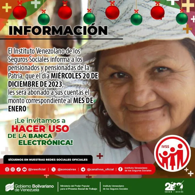 Pago IVSS enero 2024 | Pago pensionados Venezuela | bonos diciembre 2023