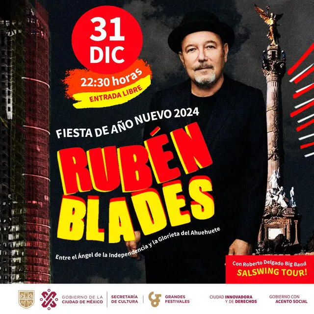 Rubén Blades ofrecerá concierto GRATIS en CDMX 2023