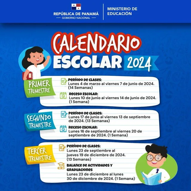  Meduca confirma que el 19 de diciembre culminarán las clases escolares en Panamá. Foto: Meduca/X   