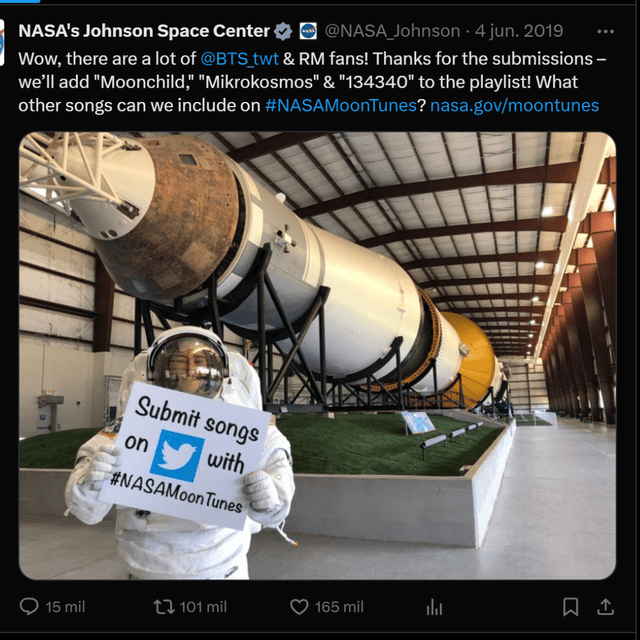  Publicación de la NASA en su cuenta de X (antes Twitter). Foto: captura LR/X NASA   