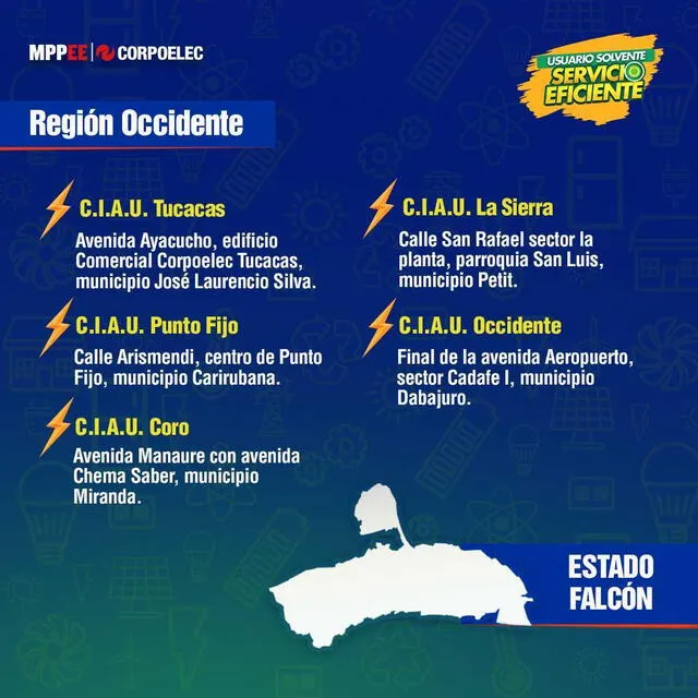 Plan Borrón y Cuenta Nueva 2024: Corpoelec abre centros de atención en diferentes estados de Venezuela | Aragua | saldos corpoelec | pagos corpoelec | Carabobo |servicio al cliente | saldo por cédula | Falcón | X | Twitter