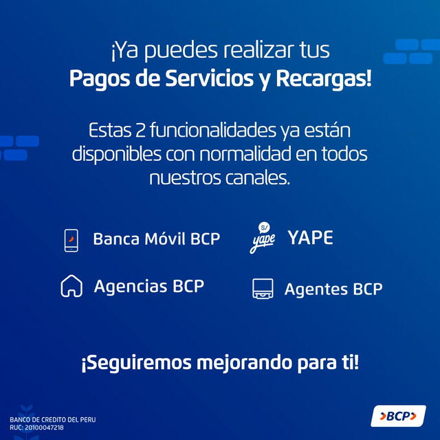  Comunicado del BCP sobre sus aplicaciones. Foto: BCP/Faceboo   