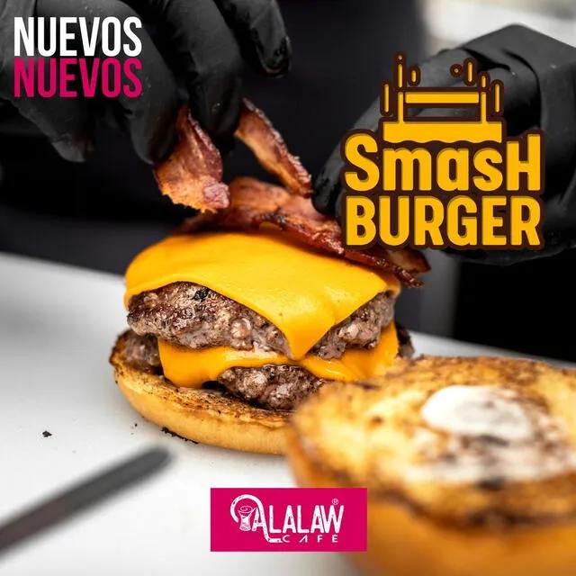  El Smash Burger de Alalaw Café. Foto: Alalaw Café/Instagram   