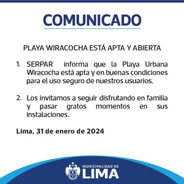 Pese a advertencias del Minsa, la playa artificial de SJL seguirá operativa. Foto: MML Pese a advertencias del Minsa, la playa artificial de SJL seguirá operativa. Foto: MML
