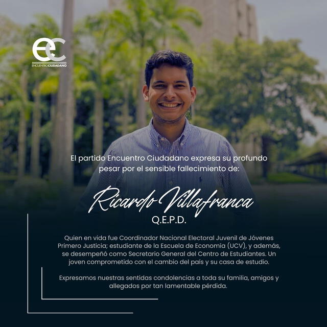 ¿Qué se sabe de la muerte del dirigente estudiantil de la UCV Ricardo Villafranca?