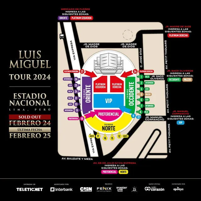  Luis Miguel cantará en Lima. Foto: Instagram/Masterlive    
