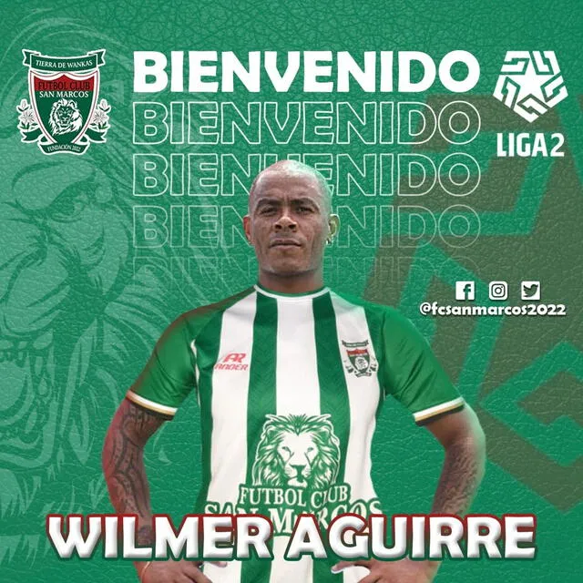 Wilmer Aguirre volverá a jugar la Liga 2 luego de cuatro años. Foto: FC San Marcos   
