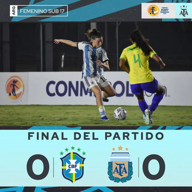 El clásico sudamericano femenino terminó 0-0. Foto: Argentina/X   