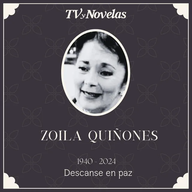 Así notificó TV y Novelas el fallecimiento de Zoila Quiñones. Foto: TV y Novelas   