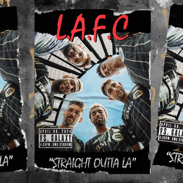 El póster inspirado en la banda de hip hop NWA para el duelo del 'Clásico del tráfico'. Foto: LAFC/X   