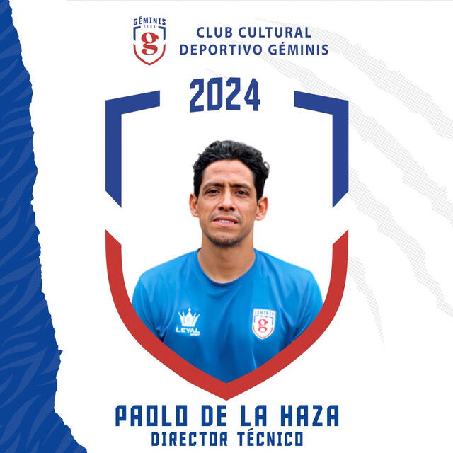 Paolo de la Haza fue presentado como asistente del Club Deportivo Géminis. Foto: Géminis    
