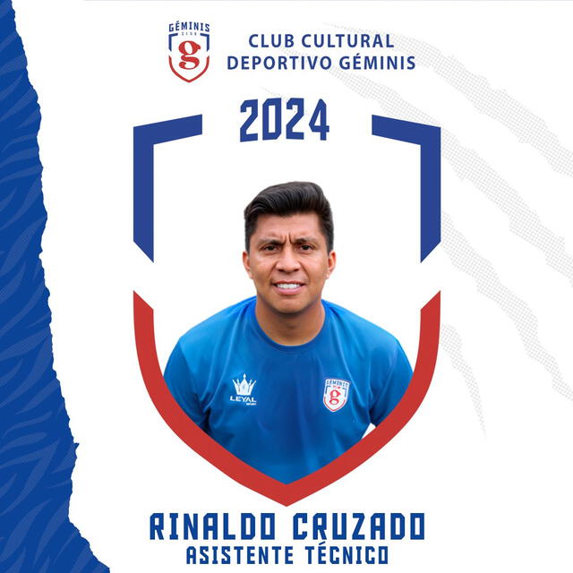Rinaldo Cruzado fue presentado como asistente del Club Deportivo Géminis. Foto: Géminis   