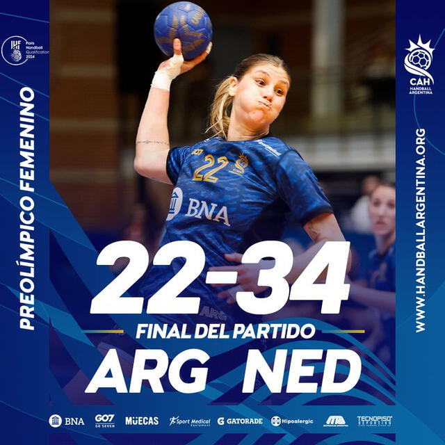 Así terminó el resultado en el debut de La Garra. Foto: CAHandball/X   