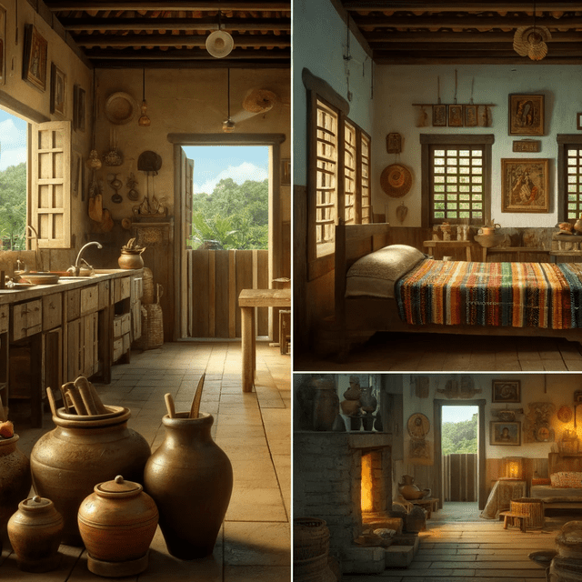 Así luciría el interior de las casas de Macondo en 'Cien años de soledad' de Gabriel García Márquez, según la IA. Foto: ChatGPT   