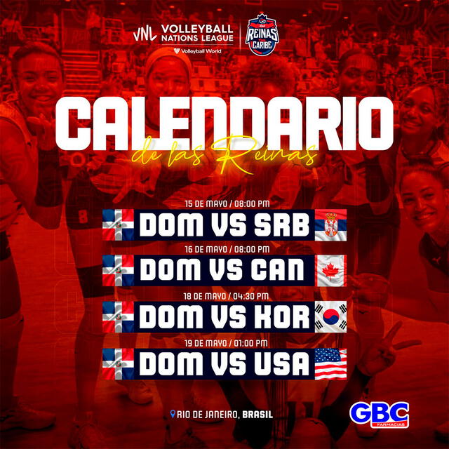 Calendario de juegos de República Dominicana. Foto: FEDOVOLI 