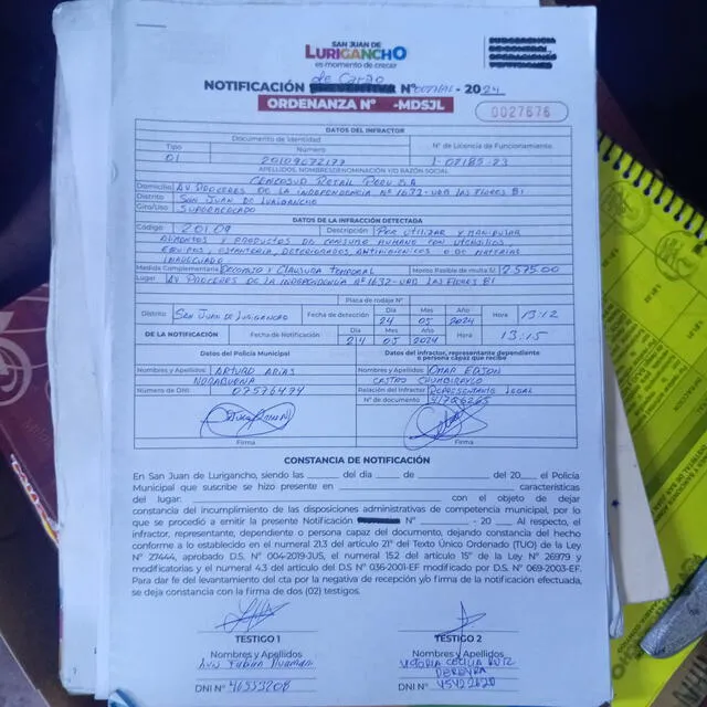 Notificación de clausura del Metro Hacienda. Foto: difusión   