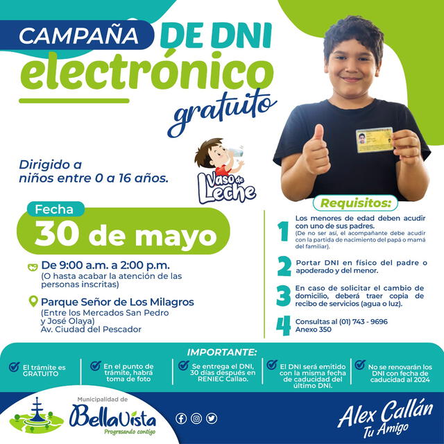 Nueva campaña de DNI electrónico. Foto: Municipalidad de Bellavista   