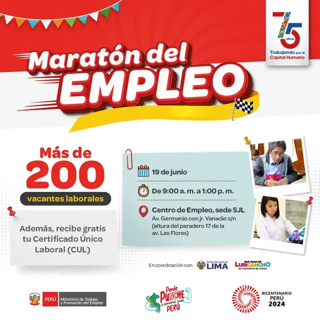 Oferta laboral en San Juan de Lurigancho.    