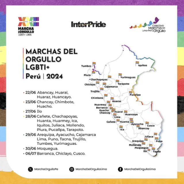  La Marcha del Orgullo se realizará en 32 ciudades incluyendo Iquitos, Arequipa, Puno y Cusco. Foto: Colectivo Marcha del Orgullo    
