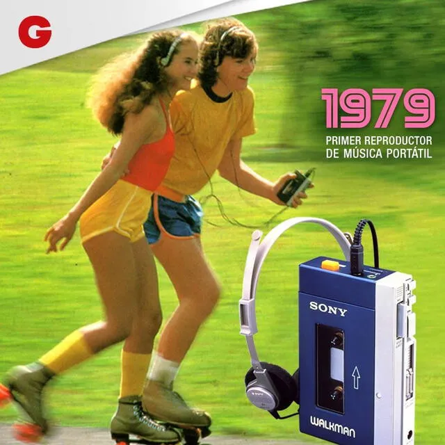  Publicidad del primer walkman de Sony. Foto: Garbarino / Facebook   