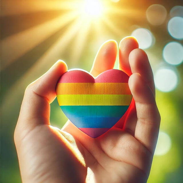 Corazón LGBTQI+ para enviar. Foto: Composición LR/AI   